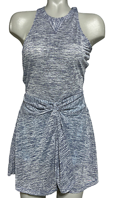 #ad FREE PEOPLE FP MOVEMENT BLUE TTYL RACERBACK TWIST FRONT BUILT IN SHORTS DRESS S $44.99