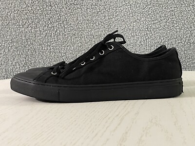 #ad Nothing New Shoes Men#x27;s Size 10.5 Black Canvas Low Top Casual Comfort Sneakers $29.99