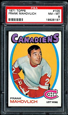 #ad 1971 72 Topps Hockey NHL #105 Frank Mahovlich HOF PSA 8 NM MT Montreal Canadiens $99.99