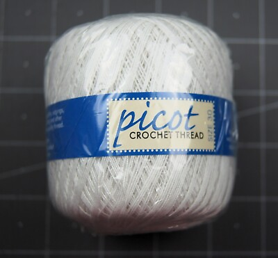 #ad Picot Crochet Thread Size 30 White 3 Ply 400 Yards $5.00
