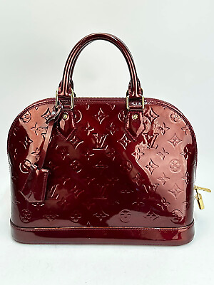 #ad Louis Vuitton Monogram Alma PM Vernis Dark Cherry Patent Leather Top Handle Bag $699.99