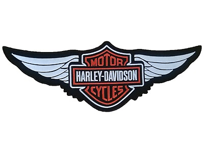 #ad Harley Davidson Orange Classic HD Logo with Wings Sew on Patch Embroidery $15.00