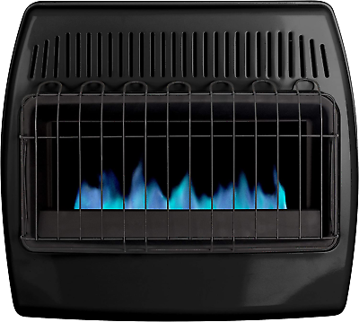 #ad 30000 BTU Blue Flame Thermostatic Garage Vent Free Wall Heater Black $312.99