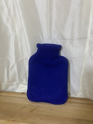 #ad Hot Water Bottle With Royal Blue Knit Sweater Cover Hand Warmer Cozy 2L NEW $14.40