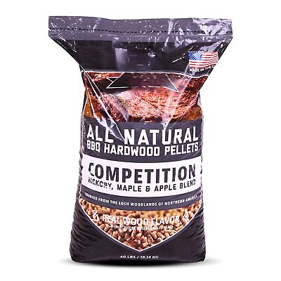 #ad 100% All Natural Hardwood Competition Blend BBQ Grilling Pellets 40 Pound Bag $13.83
