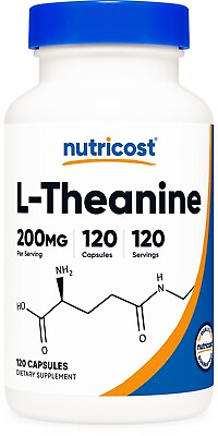 #ad Nutricost L Theanine 200mg 120 Capsules Double Strength Non GMO Gluten Free $12.95