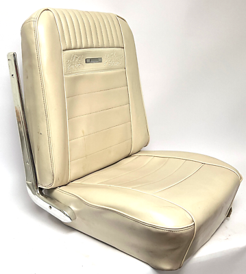 #ad 1965 1966 Mustang Deluxe Pony Front PSNGR Bucket Seat Cream White OEM Complete $199.99