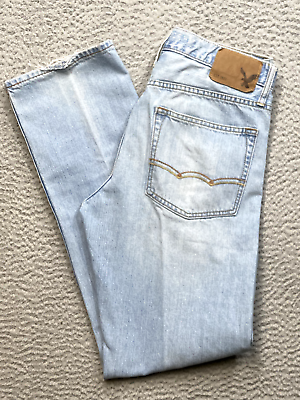 #ad American Eagle Relaxed Straight Mens Jeans 30x34 Light Wash Actual Casual 32x34 $11.39
