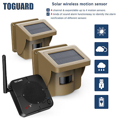 #ad 2* Solar Driveway Alarm 1 2 Mile Long Range Wireless Motion Sensor amp; Detector $78.98