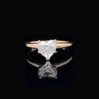 #ad 1.05CT F VS2 Natural Diamond Engagement Ring Heart Cut 18K Yellow Gold $2275.25