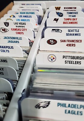#ad 32 TALL Sports Card Dividers with 32 FREE NFL Team Logos Label Set $10.95