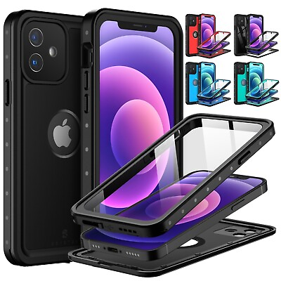 #ad Waterproof Case For iPhone 12 Pro Max Life Shockproof Cover w Screen Protector $15.98