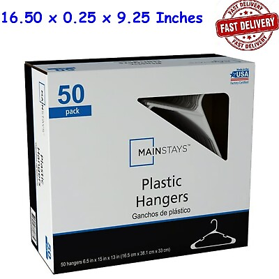 #ad Mainstays Clothing Hangers 50 Pack White Durable Plastic $11.99