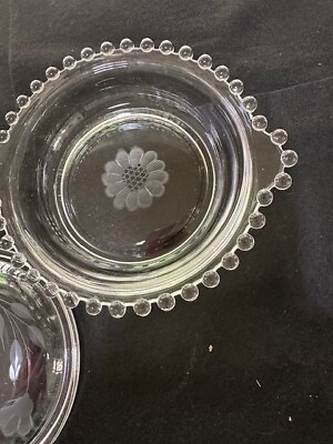 #ad VTG Imperial Glass Co. Candlewick Crystal #400 144 Butter Dish Cornflower Cut $25.00