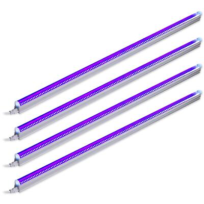 #ad UV LED Blacklight Bar 22W 4Ft T5Integrated Bulb Black Light Fixture 4 Pcs $68.97
