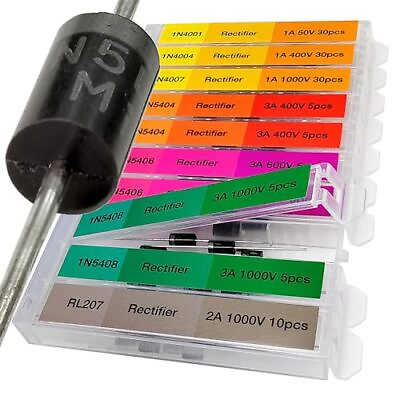 #ad 130 pcs 7 Value Rectifier Diode Kit Diode Assortment Kit Contains Pack of Assort $13.12