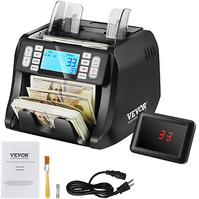 #ad VEVOR Money Counter Machine Bill Counter w 2CIS SN UV IR MG DD Multi Currency $98.99