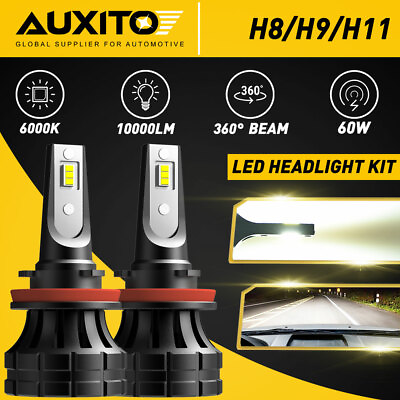 #ad AUXITO White H11 H8 LED Headlight Conversion Kit High Low Beam Bulbs Bright US $22.07