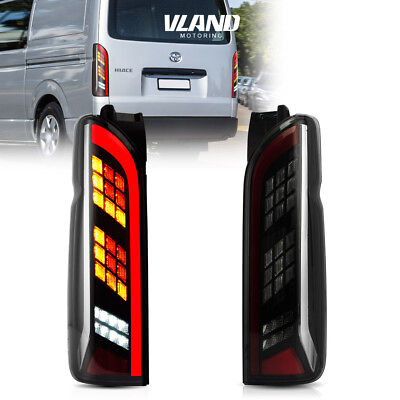 #ad Vland For 2005 2018 Toyota Hiace LED Tail Lights Rear Lamps W Sequential Smoked $258.99