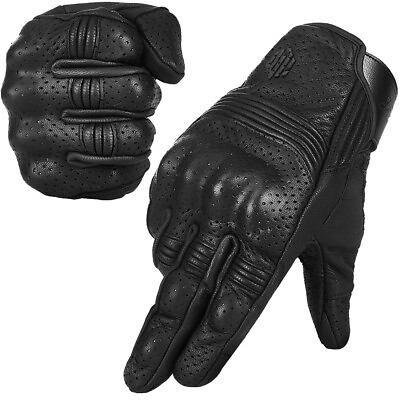 #ad ILM Touchscreen Goatskin Leather Motorcycle Motorbike Power Sports Racing Gloves $39.99