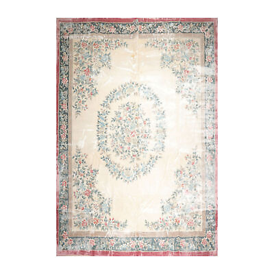 #ad 12#x27;2quot; x 14#x27;7quot; Hand Knotted 100% Bamboo Silk French Aubusson Savonnerie Area Rug $2500.00