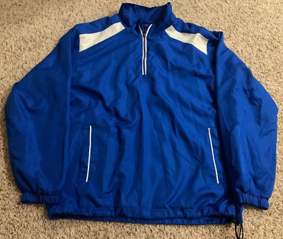 #ad #ad NFL Bud Light Mens 1 4 Zip Windbreaker Pullover Light Jacket Blue Size Large $19.99
