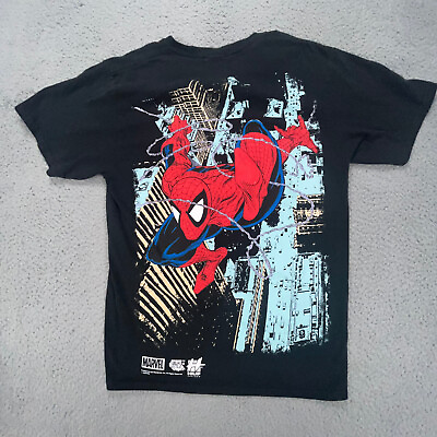 #ad HUF x Spiderman Shirt Adult Medium Black Comic Streetwear Oversized Print Marvel $27.82