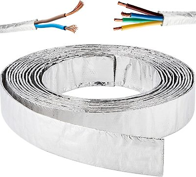 #ad 10FT Metallic Heat Shield Sleeve Insulated Wire Hose Cover Wrap Loom Tube 20MM $20.90