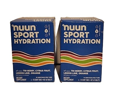 #ad 2x Nuun Sport Hydration Electrolyte Naturally Flavored 80 Tablets Total 07 24 $29.99