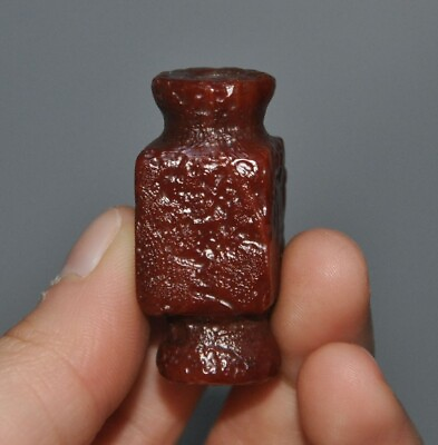 #ad 1.6quot; old China Hongshan culture Agate Carved Jade Cong Talisman pendant statue $21.25