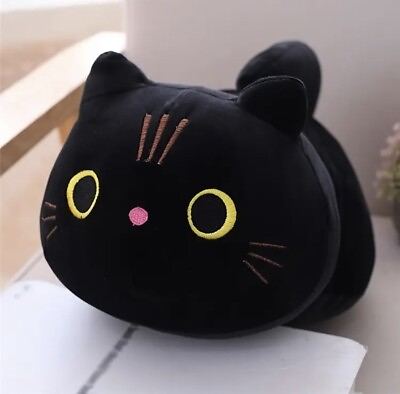 #ad New Adorable Soft Cute Black Cat Plush 9 Inch U.s Seller $14.70
