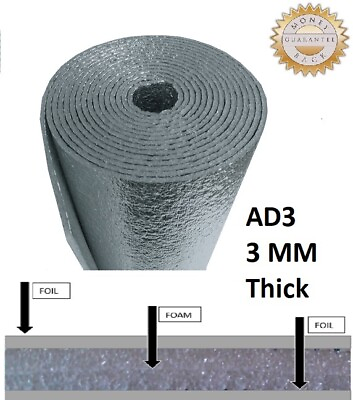#ad 5000sqft 6ft Wide Reflective Foam Insulation Heat Shield Thermal Insulation 1 8#x27; $2588.88