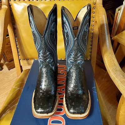 #ad New boots. Black full quill ostrich. Combination last. Man Women 9 medium. $199.00