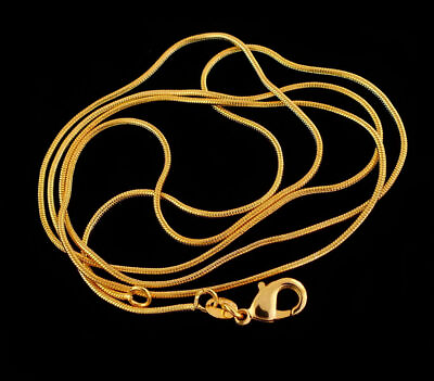 #ad Wholesale 10pcs 20pcs Gold Plated 1mm Snake Chain Necklace 16 30quot; $6.43
