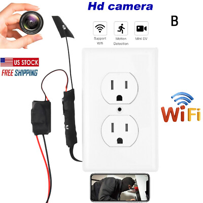 #ad 4K 2K 1080P HD Home Security Nanny Camera Wall AC WIFI IP Wall Outlet Receptacle $61.64
