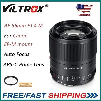 #ad Viltrox 56mm f1.4 EF M Mount Autofocus APS C Prime Lens for Canon Cameras $269.00