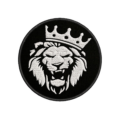 #ad Roaring Lion Patch Embroidered Iron On Applique for Jacket King Crown Animals $23.95
