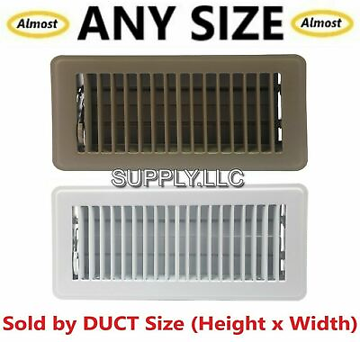 #ad FLOOR REGISTER Vent Duct Cover Steel Metal Grille Air Duct AC Brown or White. $15.50