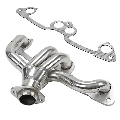 #ad FOR 1991 2002 Jeep Wrangler 2.5L L4 Stainless Steel Manifold Header w Gasket $68.68