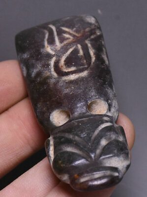 #ad 7.5CM China Hongshan Culture Old Jade Carve Dragon Beast Word Amulet Pendant $25.00