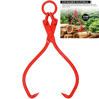 #ad Timber Claw Hook 25quot; Log Lifting Tong Grapple Claw Lumber Skid Logging Grabber $53.99