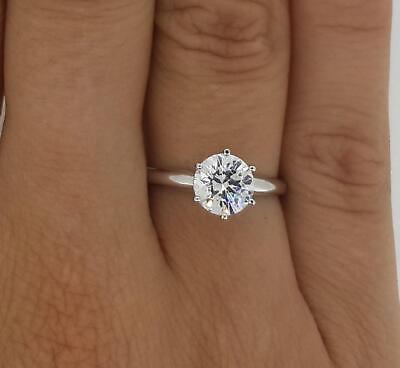 #ad 2.25 Ct Classic 6 Prong Round Cut Diamond Engagement Ring VS1 D Certified 14k $6763.00