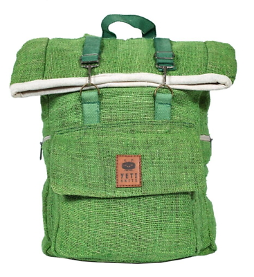 #ad 100 % Raw Hemp Larg Backpack Sustainable and Stylish for Travel amp; Everyday use $49.97