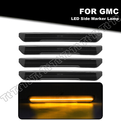 #ad 4X For 2020 2024 GMC Sierra 2500 3500 HD LED Front Rear Side Marker Light Smoked $79.89
