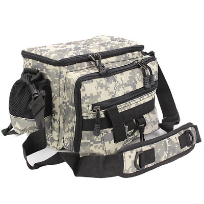 #ad Fishing Tackle Bag Reel Lure Storage Camo Shoulder Handbag Waterproof Outdoors $59.10
