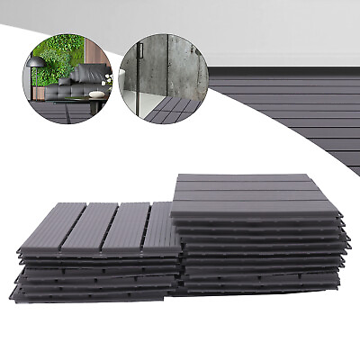 #ad 22Pcs 12*12In Patio Deck Tiles Outdoor Garden Flooring Interlocking Decking Tile $56.06