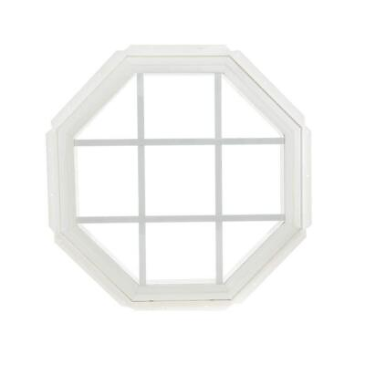 #ad TAFCO WINDOWS Vinyl Window 24quot; x 24quot; Fixed Octagon Geometric w Grids White $179.50