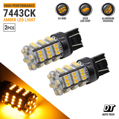 #ad 2x 7443 7444 7440 SRCK LED Amber Turn Signal DRL Side Marker Light Bulbs $6.50