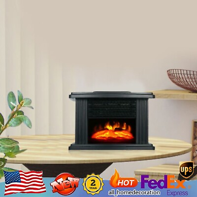 #ad 1000W Electric Fireplace Standing Space Heater Stove 3D Flame Log Burner $49.30