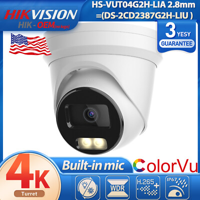 #ad Hikvision 8MP 4K ColorVu OEM DS 2CD2387G2H LIU Smart Hybrid Light IP Camera IP67 $199.50